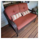 Better Homes Wicker Patio Love Seat with Cushions Better Homes Wicker Patio Love Seat with Cushions
