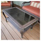 Better Homes Wicker Patio Coffee Tbl w/ Glass Top Better Homes Wicker Patio Coffee Tbl w/ Glass Top