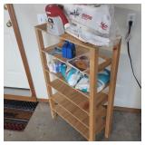 Wooden Shelf w/Assorted Home Goods Wooden Shelf w/Assorted Home Goods