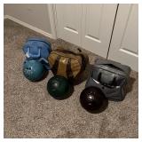 Set of 3 Bowling Balls w/Carrying Bags