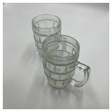 Set of 2 Glass Beer Mugs