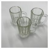 Set of 3 Glass Beer Mugs