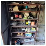 7 Tier Metal Shelf w/ Assorted Shed Supplies 7 Tier Metal Shelf w/ Assorted Shed Supplies