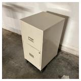 2 Drawer Metal Filing Cabinet w/Wheels