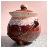 USA Drip Glaze Footed Pot w/ Bale