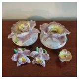 China Candle Holders w/ Napkin Rings China Candle Holders w/ Napkin Rings