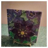 Purple Flower Napkin Holder w/ Napkins