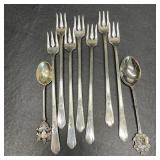 7 Oneida 1934 Encore Oyster/ Seafood Forks & 2