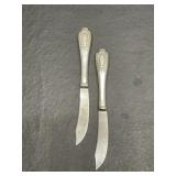 2 Vintage Alvin Sterling Handle Fruit Knives 2 Vintage Alvin Sterling Handle Fruit Knives