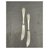 2 Vintage Alvin Sterling Handle Fruit Knives