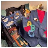 Handmade Appliqué Ladies Vests Size Unknown