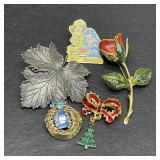 Vintage Brooches w/ Precious Moments Pin Vintage Brooches w/ Precious Moments Pin