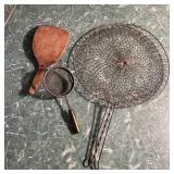 Bakelite Handle Tea Strainer, Wood Paddle, Bakelite Handle Tea Strainer, Wood Paddle,