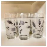 8 Vintage Libby Silver Frosted Wheat & Flowers 8 Vintage Libby Silver Frosted Wheat & Flowers