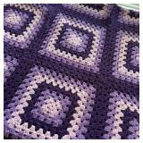 Hand Crochet Granny Square Afghan 48 x 60