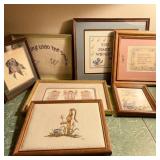 Lot of Needlepoint Framed Art Lot of Needlepoint Framed Art