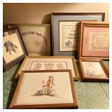 Lot of Needlepoint Framed Art