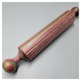 Signed Tom Foster Multicolor Turned Rolling Pin Signed Tom Foster Multicolor Turned Rolling Pin