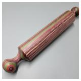 Signed Tom Foster Multicolor Turned Rolling Pin