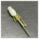 Vintage Sandor Enamel Rose Brooch Vintage Sandor Enamel Rose Brooch