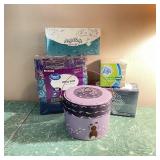 Facial Tissues w/ Painted Tin Lunch Pail