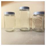 3 Golden Harvest Glass Canisters