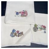 3 Cross Stitch Hand Towels A Few Spots Noted