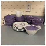 Texas-Ware Purple & White 25+ Pieces