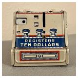 Vintage J. Chein Dime Register Bank Vintage J. Chein Dime Register Bank