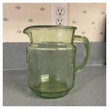 Green Depression Glass Pitcher Has Chips Green Depression Glass Pitcher Has Chips