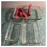 3 Glass Baking Pans w/ Napkins 3 Glass Baking Pans w/ Napkins