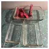 3 Glass Baking Pans w/ Napkins