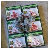 Candy Cane Candles w/ Glass Plate & Pine Cone