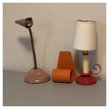 Vintage Porcelain Desk Lamp & Gregg Candle Stick Vintage Porcelain Desk Lamp & Gregg Candle Stick