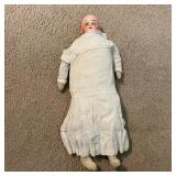 Vintage Doll Porcelain Head w/ Cloth Body