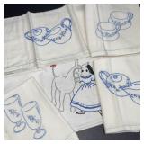 6 Embroidered Small Flour Sack Towels 6 Embroidered Small Flour Sack Towels