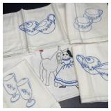 6 Embroidered Small Flour Sack Towels