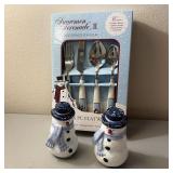Vintage Snowmen Serenade II Flatware w/ Salt & Vintage Snowmen Serenade II Flatware w/ Salt &