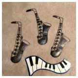 Metal Musical Instruments Walk Decor