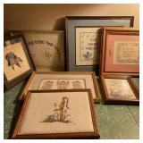 Lot of Needlepoint Pictures in GBOD Bag Lot of Needlepoint Pictures in GBOD Bag