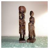 Pair of African Hand Carved Wood Sculptures Pair of African Hand Carved Wood Sculptures