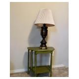 Vintage Painted Side Table w/ Lamp