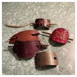 Vintage Leather Hair Slides w/ 2 Barrettes