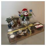 Snowman Electric Light, Candles, Ceramic 1 Piece