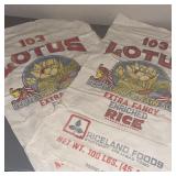 2 Cotton Lotus Rice Sacks Stuttgart Arkansas