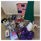 Box of Christmas w/ American Flag Clings