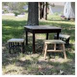 Rustic Child's Table w/ 3 Stools Rustic Child's Table w/ 3 Stools