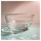 Vintage Clear Glass Ringed Mixing Bowl