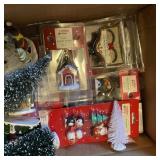Lot of Small Ornaments w/ Bottle Brush Trees Lot of Small Ornaments w/ Bottle Brush Trees
