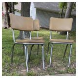 Trio of 1950's Chrome & Faux Leather Kitchen Trio of 1950's Chrome & Faux Leather Kitchen